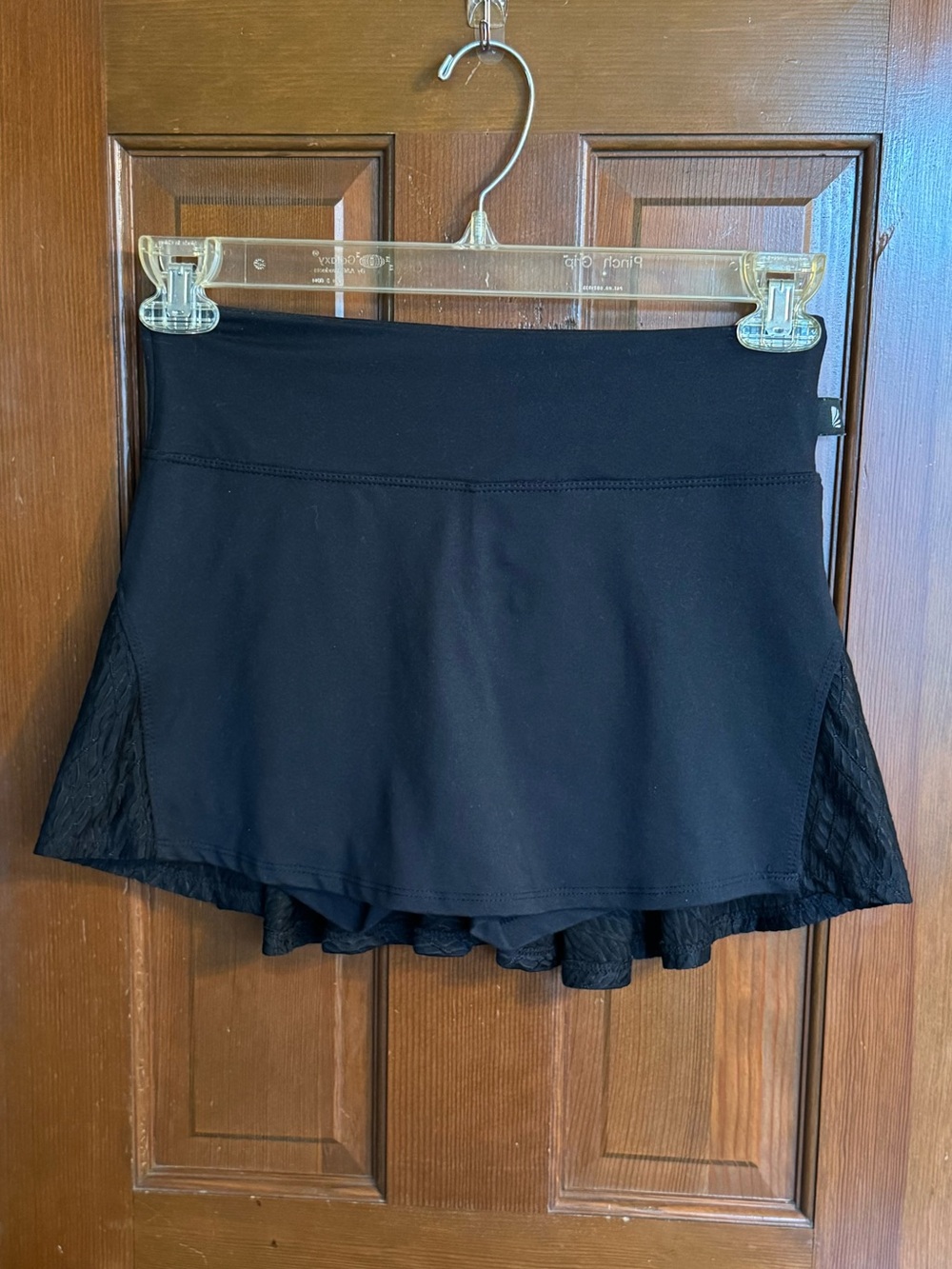 Marika Black Athletic Skort with Lacy back of skirt GUC